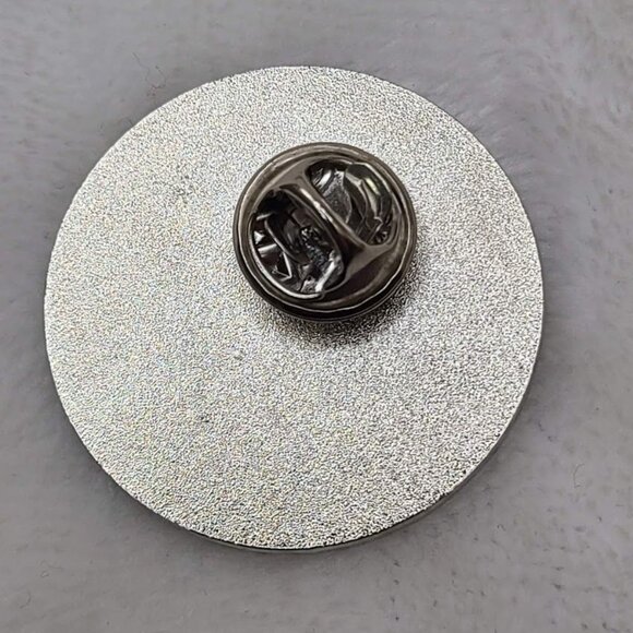 Unknown Arrow Logo Enamel Pin White Red Blue J Shape Direction Change Turn - Picture 3 of 5